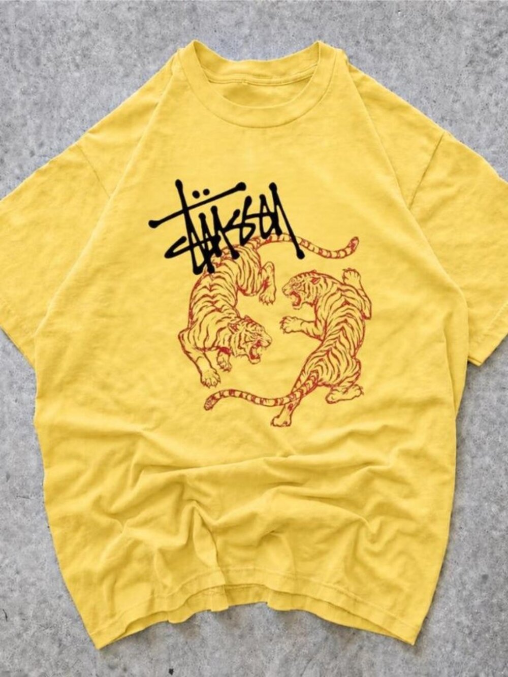 Stussy Triple Tiger T-shirt Yellow